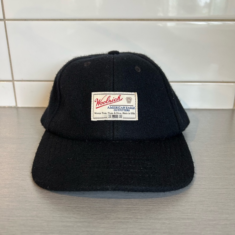 Woolrich & American Eagle Black Wool Hat Made in USA